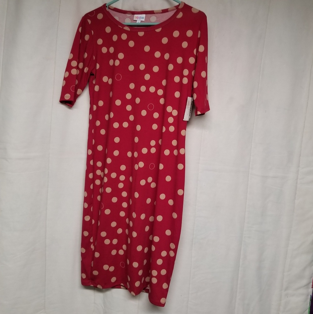 M Red With cream pokadot Julia